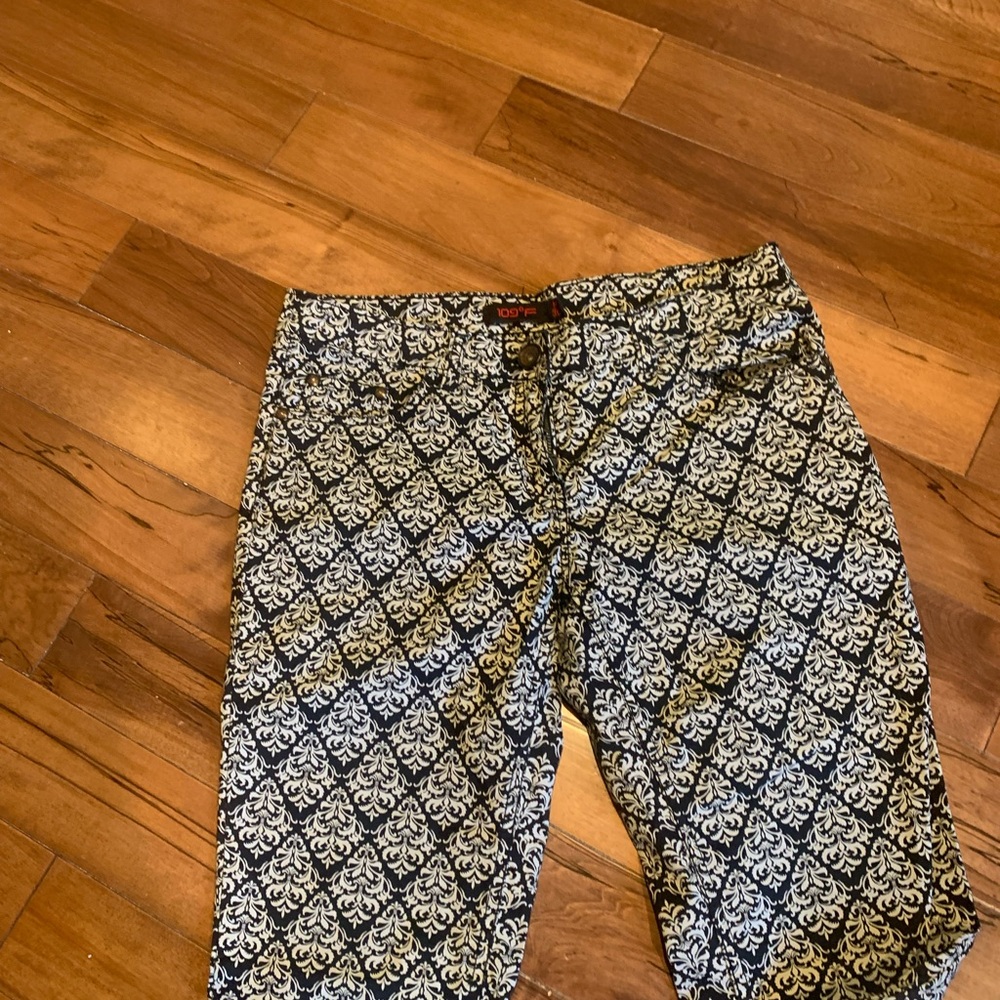 Bold Black and White Skinny Geometric Pants